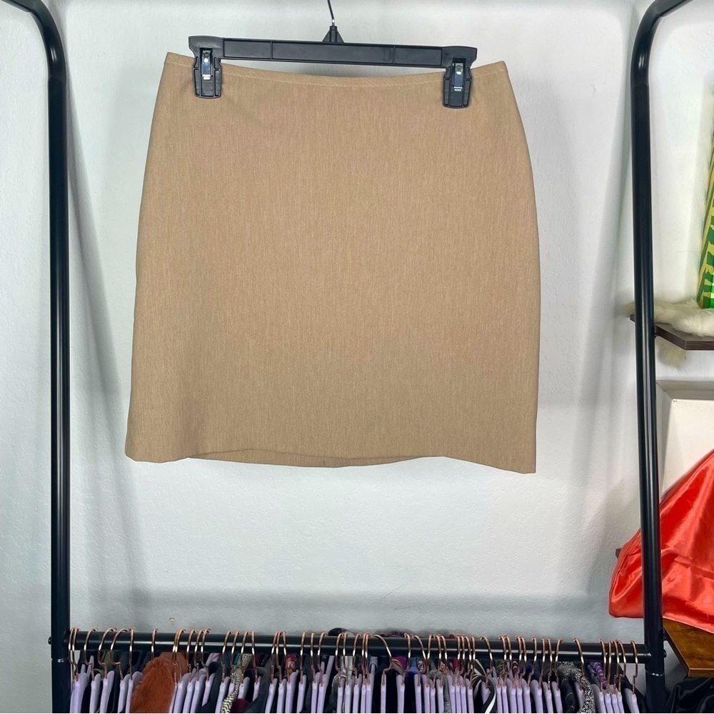 My Michelle Heathered Tan Mini Pencil Skirt